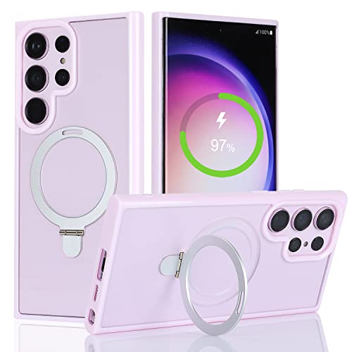 Image of Cavor for Samsung S23 Ultra Case, Compatible with MagSafe, Galaxy S23 Ultra Phone Case with[Kickstand Feature][Soft Bumper][Non-Yellowing] Shockproof Cover Magnetic -Lavender