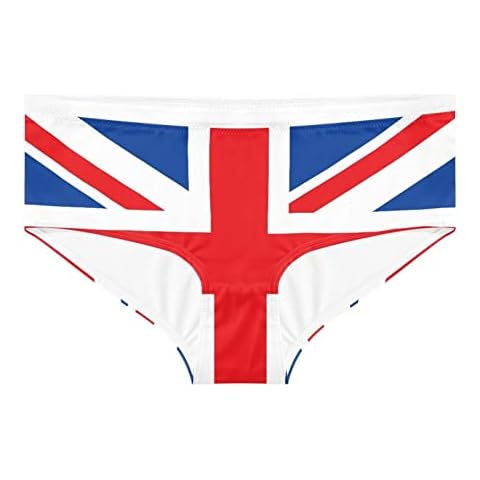 POLERO British Union Jack UK Flag Bikini Underwear Plus Size Women's Hipster Panties Full Coverage Comfy Cotton Briefs 4XL Cover