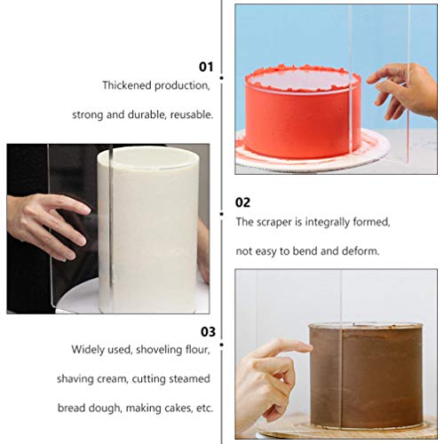 STOBOK Raspador de Bolo Acrílico Glacê Glacê Buttercream Bolo Raspador Retangular Mais Liso para Con