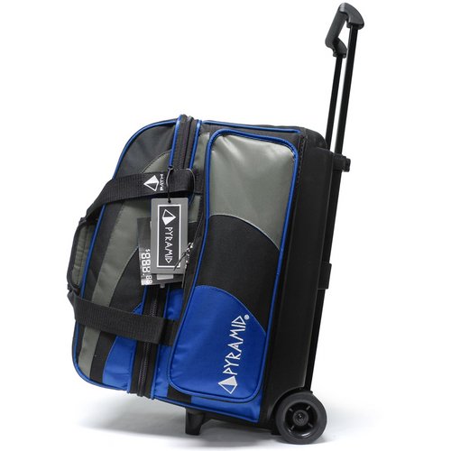 Pyramid Path Deluxe Double Roller With Oversized Accessory Pocket Bowling Bag (Royal Blue/Silver) #TOP22