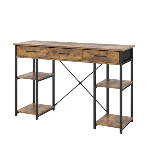 Vicco Schreibtisch Chino, Eiche rustikal, 120 x 40 cm mit 3 Schubladen, zur Nutzung als Arbeitsplatz oder Computertisch geeignet