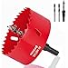 Produktbild JatilEr 60MM Lochsäge, Lochsägen Set Kit Durchmesser Hochleistungs-Lochschneidöffner Bimetall-Lochsäge für Holz Aluminium Eisenblech Rohr Kunststoff usw. (rot)