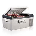 Alpicool C15 Portable Freezer,12 Volt Car Refrigerator, 16 Quart (15 Liter) Fast Cooling 12V Car Fridge -4?~68?, Car Cooler, 12/24V DC and 100-240V AC for Outdoor, Camping, RV, Truck, Boat