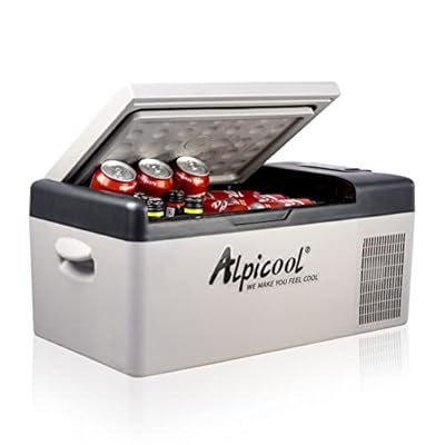 Alpicool C15 Portable Freezer,12 Volt Car Refrigerator, 16 Quart (15 Liter) Fast Cooling 12V Car Fridge -4?~68?, Car Cooler, 12/24V DC and 100-240V AC for Outdoor, Camping, RV, Truck, Boat