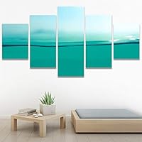 SIGNWIN 5 Panel Canvas Wall Art Aerial Beach Beach Coastal Cool Minimalism Multicolor Photography Relax/Calm for Home Decorations Ready to Hang - 60