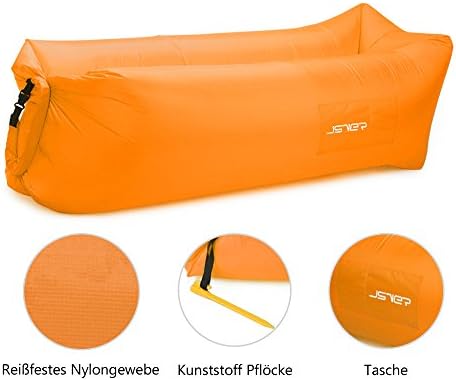 JSVER Inflatable Lounger Air Sofa with Portable Package for Travelling, Camping, Hiking, Pool and Beach Parties
