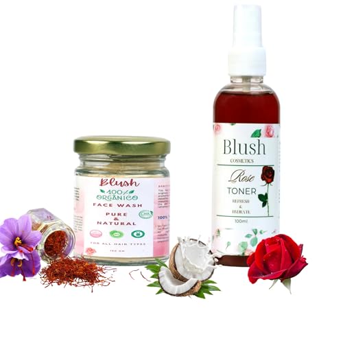 Image of Organic Facial Kit - Natural Face Wash & Rose Water Toner Set for Glowing Skin, Hydrating & Cleansing, Suitable for All Skin Types, Paraben-Free, Cruelty-Free Skincare