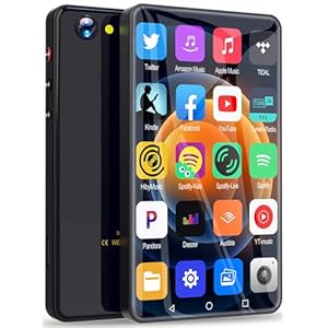 MYMAHDI 5″ 144GB MP3 Player with Bluetooth and WiFi, HiFi MP4 Player with Camera and Speaker,Full Touchscreen MP3 Player with Spotify, YouTube, Android Streaming Music Player with Audible, Black