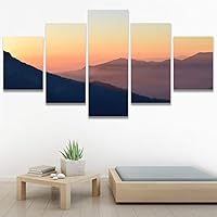 SIGNWIN 5 Panel Canvas Wall Art Modern Art Expressive Landscape Modern Mountain Top Multicolor Photography for Home Decorations Ready to Hang - 60