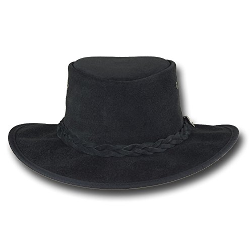 Image of Barmah Hats Foldaway Cattle Suede Leather Hat - Item 1061