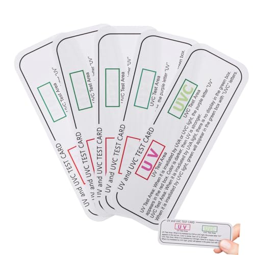 SEWACC 5 piezas Tarjetas de Prueba UV Compactas y Portátiles para Análisis y Calibración de Luz Ultravioleta