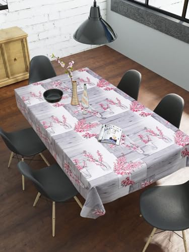 Image of Dakshya Industries PVC Waterproof Withoutlace Dining Table Cover (Size - 54X78 Inch) Rectangle 6 Seater Heat Rasistant Table Cloth (T8)