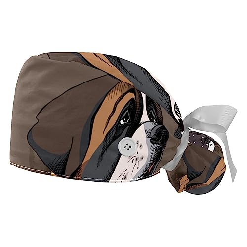 Bonnet bouffant anti-sueur et réglable pour femme et homme avec motif de vaches