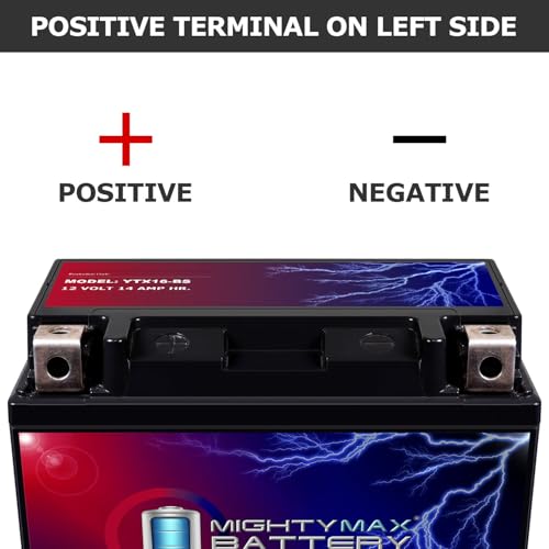 Image of Mighty Max Battery YTX16-BS -12 Volt 14 AH, 230 CCA, Rechargeable Maintenance Free SLA AGM Motorcycle Battery