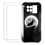 UOGNADGD Compatible with Doogee V20 Case Colorful Custom Cover with 2 Pack Tempered Glass Screen Protectors - Shockproof Scratch-Resistant (Wolf 4)