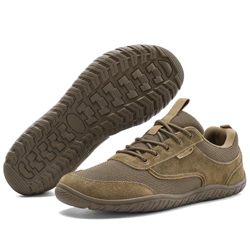 JUJIAOSO Unisex Wide Barefoot Shoes for Men Women Outdoor | Zero Drop | Wide Width Fashion Sneaker Minimalist Walking Shoes(Brown,Women 10/Men 9) by JUJIAOSO - Used condition - Image 3