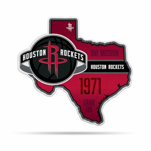 Rico Industries NBA Basketball Houston Rockets State Shape Shape Cut Pennant - Home and Living Room Décor - Soft Felt EZ to Hang