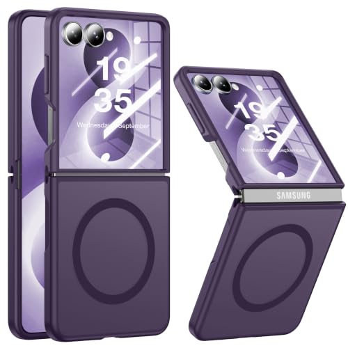 Image of NO.1 Magnetic for Samsung Galaxy Z Flip 8 Case with MagSafe | [Military Grade Drop Tested][Translucent Matte][Anti-Fingerprint] Soft Silicone Bumper for Samsung Flip 8 Case Slim,Purple