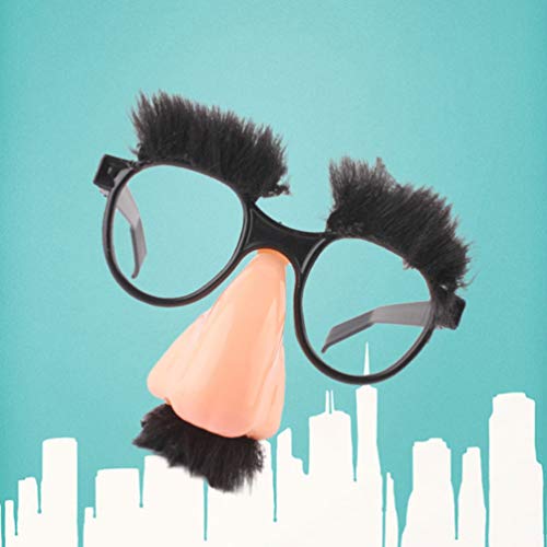 NUOBESTY 1 peça de óculos de sol engraçados com sobrancelhas e bigode, para decoração de festa de an