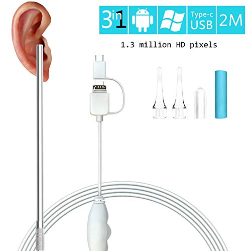 USB-Otoskop,Visuelle Ohr Löffel, Megapixel HD-Ohr Endoskop Kamera, USB-Ohrhörer-Ohrenschmalz Entferner, Für Android, Tablet und mehr