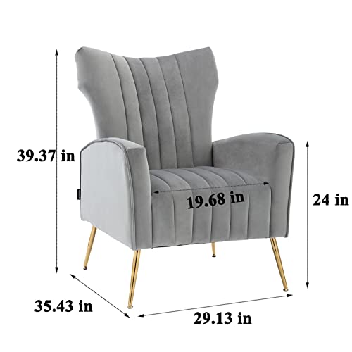 Sillón Plegable Terciopelo Gris miniatura 2