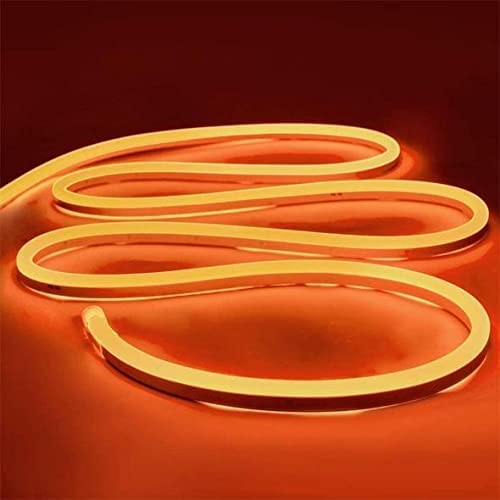 Image of Led Strip RSCT Neon Rope Light Silicon DC Light (5 Meter /16.4 Feet) or Indoor and Outdoor Flexible Waterproof Decorative Light with 12v DC Adapter Include -Orange