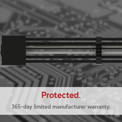 Image of LINKUP - AVA Left Angle PCIE 5.0 16Pin (12+4) to 3x8Pin | 16AWG Sleeved | Compatible with RTX50 RTX40 RTX30 FE | Designed for Corsair /ThermalTake PSUs Only | 70cm