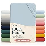 Laleni Jersey Joeslaken 100x100 cm boxset van 2 | OEKO-TEX gecertificeerd hoeslaken vierkant | boxkleed katoen | boxkleed 100x100 | baby beddengoed | Lichtblauw