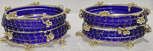 Image of kashmiri ghangharoo glass bangle Set For Women And Girls | Light Weight Bangles | Traditional Transparent Fancy Glass Chudi Set for Wedding, Party (18 Bangles)
