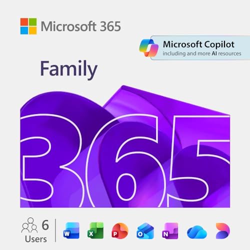 Image of Microsoft 365 Family - 6 Users- up to 6 TB of cloud storage (1 TB per person)- Advanced security - Innovative apps with AI - 12-Month Subscription - Windows /Mac (Email delivery in 1 hours-No CD)