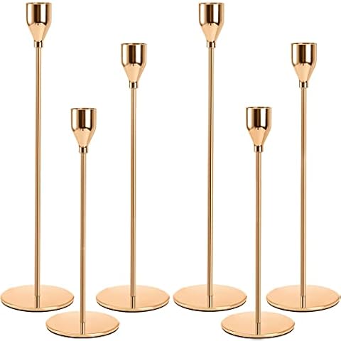 Kerzenständer Gold 6er Set,Kerzenständer Metall Kerzenhalter Cover