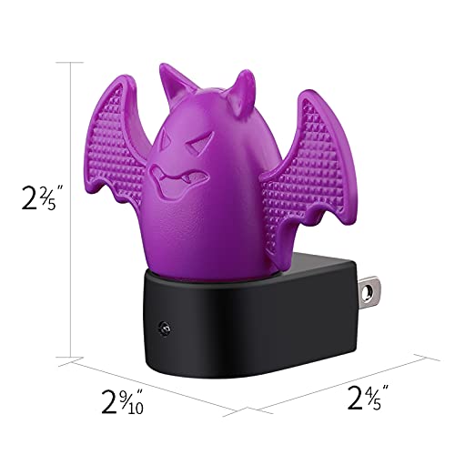 Jadens Bat Halloween Wall Decorations Night-Light - Led Plug-In Nightlights, Auto Dusk-To-Dawn Sensor& Manual Switch, Décor, Gift For Kids #TOP3