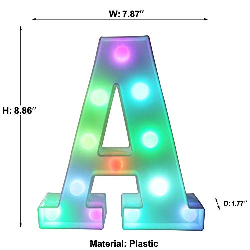 Pooqla Colorful Led Marquee Letter Lights With Remote – Light Up Signs – Party Bar Decorations For The Home - Multicolor A #TOP4