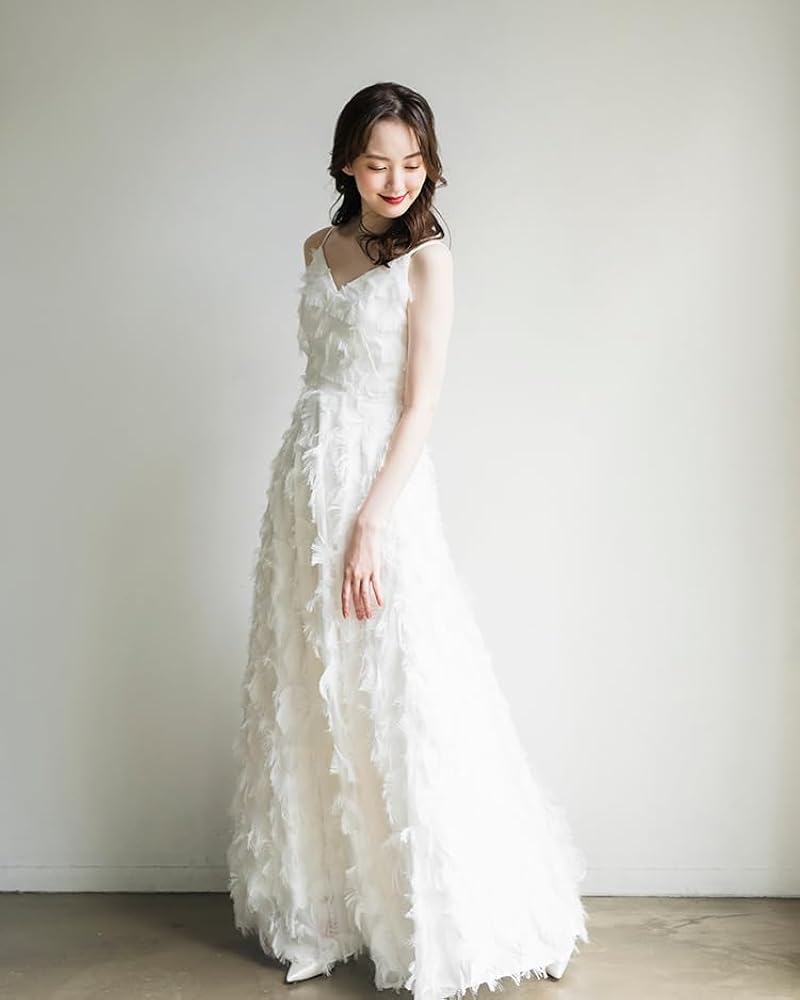 Amazon | [B'sweet] キャミソール ウェディングドレス フェザー