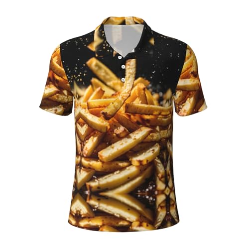 Chemise de golf homme imprimé Fast Food t-shirt manches courtes anti-humidité pour l'été