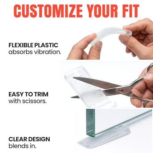 Image of Wobble Wedges Flexible Plastic Shims Multi-Purpose Leveling Shims for Furniture, Tables, Appliances, Toilets Made in USA Wedges for Uneven Surfaces, Adjustable Stabilizers (Clear, 6-Pack)