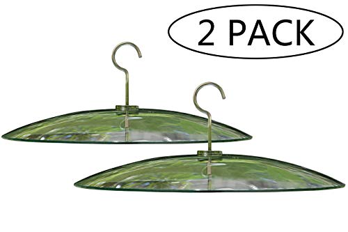 2 Pack 13 1/2 Inch Clear Glass Squirrel Baffle Weather Guard For Shepherd Hook Or Bird Feeding Station Pole Or Hanging Bird Feeders #TOP6