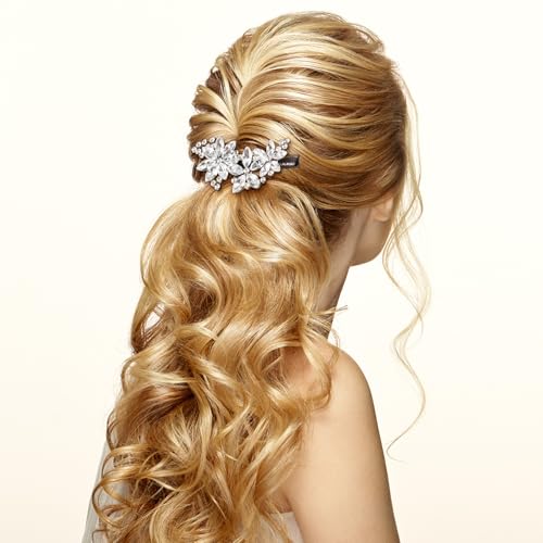 PAGOW 4 Piezas Pinzas de Pelo con Flor y Cristales, Accesorios de Boda para Novias y Mujeres (2 Estilos) miniatura 6