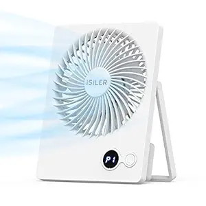 Small Desk Fan, Portable USB Fan with 3 Speeds Strong Airflow, Small Personal Fan with 180 degree Adjustable Tilt Angle, Quiet Cooling Fan for Home, Office, Dorm, No Battery