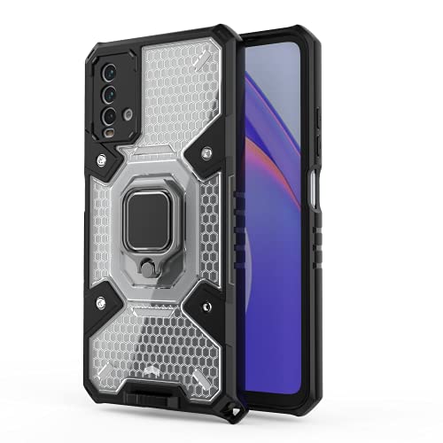 Image of zivite Thermoplastic Polyurethane Tough Armor Bumper Back Case Cover For Redmi 9 Power|Ring Holder & Kickstand In-Built|360 Degree Protection Back Case Cover For Redmi 9 Power (Transparent)