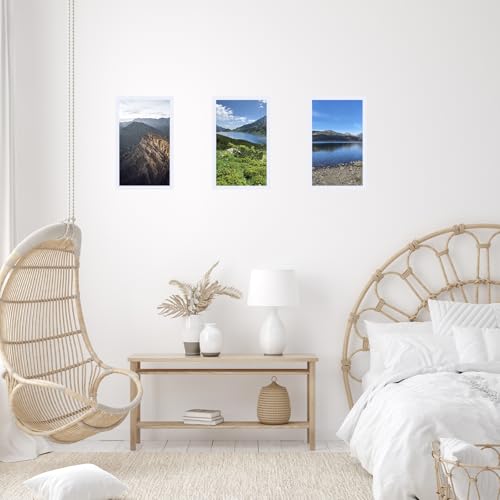 Image of JCJMY 8.5x14 Picture Frame White for Wall Hanging, Wall Mounting Horizontally or Vertically, 8.5 x 14 Wall Gallery Poster Photo Frame with Shatter Resistant Plexiglass, White