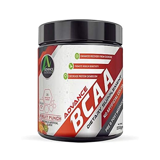 Advance Nutratech BCAA 2:1:1 Supplement Powder- 200 g (Fruit Punch Flavored)