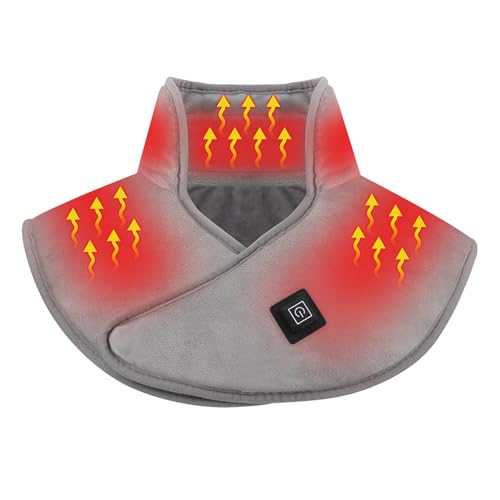 Almohadilla térmica para cuello y hombro, almohadilla térmica eléctrica para cuello con 3 niveles de calefacción, cuello calentado, calentador de cuello para mujeres y hombres, 43 x 40 x 1 cm