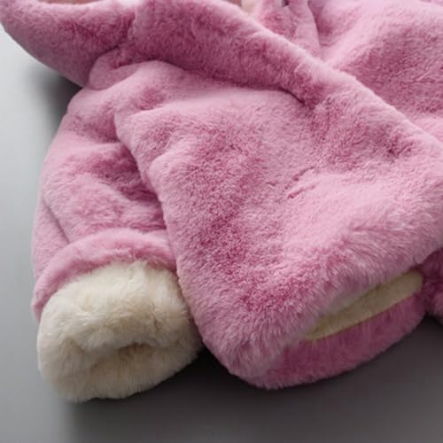 Betadog Toddler Boys Girls Winter Windproof Cartoon Tiger Prints Bear Ears Hooded Coat Jacket (Pink, 2-3 Years) 5