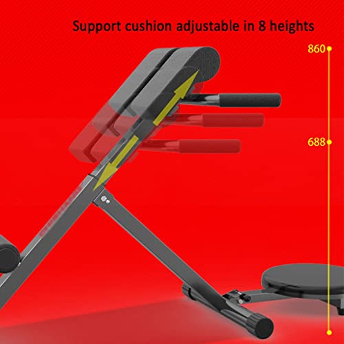 Romeinse Stoel Opvouwbare Buiksporter Verstelbare Romeinse Ontlasting Met Twistschijf Push-up Trainer Veilige Belastinglager: 20 0 Kg Rugverlengmachine (Color : Black, S : 117 * 55.5 * 68.8 * 86cm) - Image 4