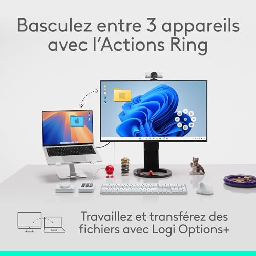 Logitech MX Master 4, Souris sans Fil Ergonomique avec Retour haptique de Performances avancées, défilement Ultra-Rapide, Recharge USB-C, Bluetooth, Windows, MacOS - Blanc