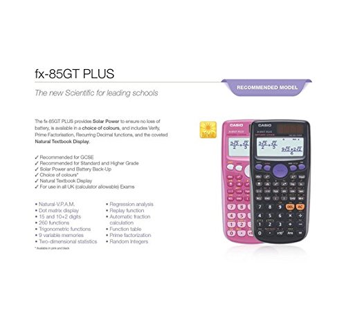 Buy Casio Fx 85gt Plus 260 Functions Dual Powered Scientific Black Calculator Online At Desertcart Oman