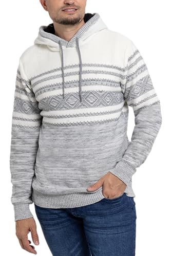 X RAY Mens Fashion Hoodies Pullover Sweater, Casual Knit Color Block Slim Fit Hoodies for Men
