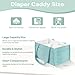 Baby Diaper Caddy Organizer - Portable Nursery Storage Basket for Newborn Essentials, Foldable Diaper Bag Organizer for Baby Shower Gifts and Registry Must-Haves, Car Organizer with Dividers (Blue)