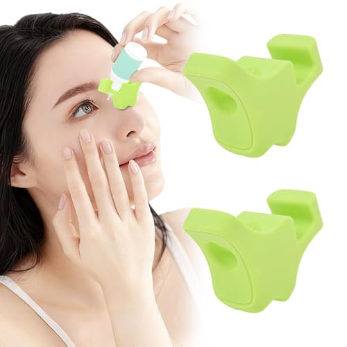 2Pcs Eye Drop Bottle Dispenser for Elderly Suitable for All Ages Eye Drops Dispenser Essential Reusable Silicone Eye Dropper Assist Holder Device Accessory Applicator Tool Precise and Comfortable